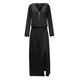 thumbnail image 3 of Gibobby Vestido de punto trenzado Vestido de suéter con cremallera en la cintura de manga larga de otoño de color sólido para mujer con cuello en V(Negro,CH), 3 of 5