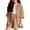Khaki, variant on GiLiling Girls Casual 2 Piece Outfit Linen Long Sleeve Button Down Shirt and High Waist Drawstring Shorts Set (Hot Pink, 11-12 Years)