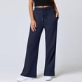 thumbnail image 4 of Women's Pants, High Waist Baggy Wide Leg Yoga Sweatpants, Lightweight Comfy Casual Daily Bottoms With Pockets, 4 of 6