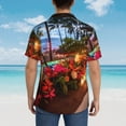 thumbnail image 4 of Susaid Tropical Beach Candlelight Print Short Sleeve Shirts Button Down Casual Shirts Summer Beach Aloha Button Down Short Sleeve for Men ,Small, 4 of 7
