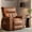 U072 two-color retro, variant on Oversized Recliner Chair,Manual Recliner, PU Leather Pushback Recliner Chair, Single Lazy Sofa Chair with Two Cup Holders and Side Pocket, Living Room Recliner