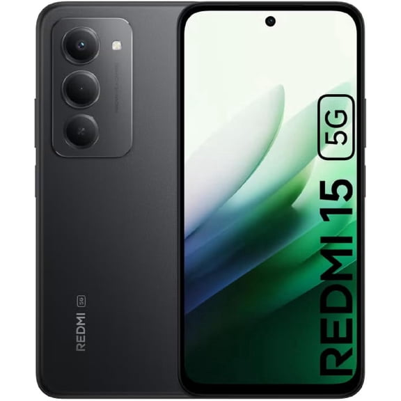 XIAOMI Redmi 15 5G NFC (Compatible with Tmobile Tello Mint & Global) (256GB 8GB) Unlocked Dual SIM 6.9" 50MP Model 25057RN09E (Midnight Black)
