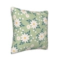 thumbnail image 2 of Square Throw Pillow Covers with Core, Warm Daisy Print Pillows for Sofa Beds, 16 x 16 inches Green, 2 of 9