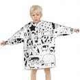 thumbnail image 3 of Cow Pattern Blanket Hoodies for Kids 6-13YR Oversize Wearable Blanket Hoodies for Boys Girls Teens, 3 of 7