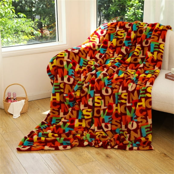Wool Fabric Blanket, Usupdd Luxurious Flannel Throw Blanket Super Hairless, Microfiber Cozy Blanket for Sofa Bed Couch Living Room Bedroom Outdoor