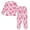 Pink Cute Bows, variant on Fluffy Pajamas Set Fuzzy Winter Warm Pj Sets Pullover Tops and Long Pants Pink Cute Bows X-Small