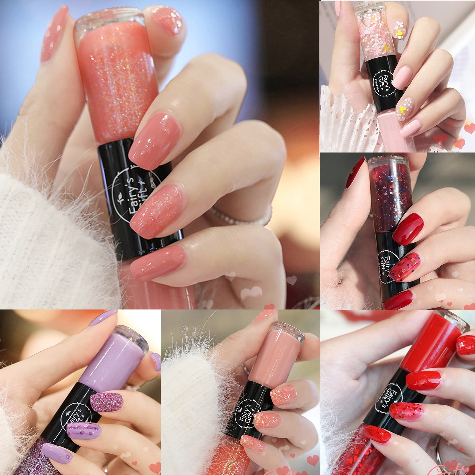 12g Nail Polish 2 Colors Long Lasting Synthetic Quick Dry Nail Gel for Girl  - Walmart.com