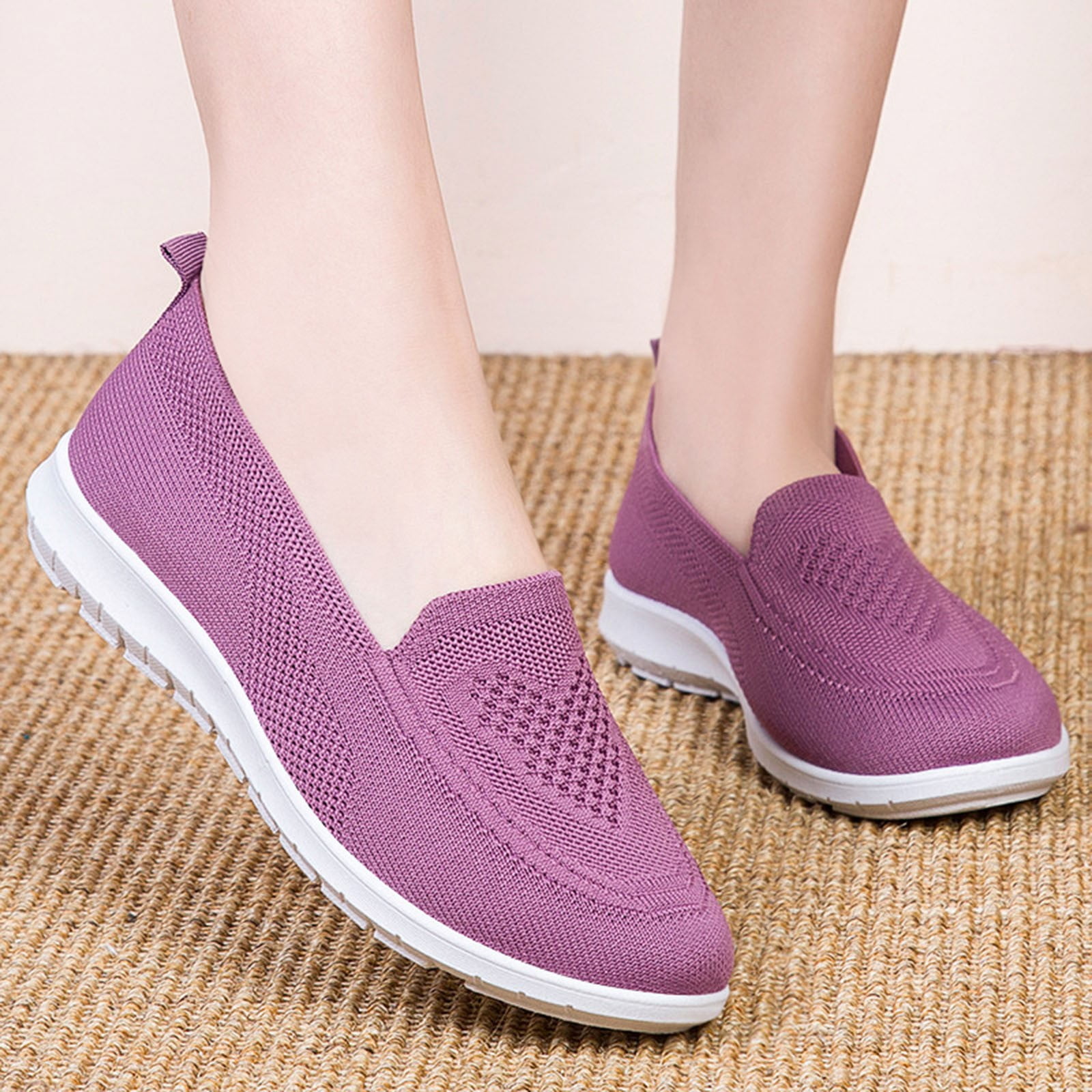 LEEyWorld Women Shoes Tennis Walking Shoes Women Breathable Memory Foam Comfortable Slip on