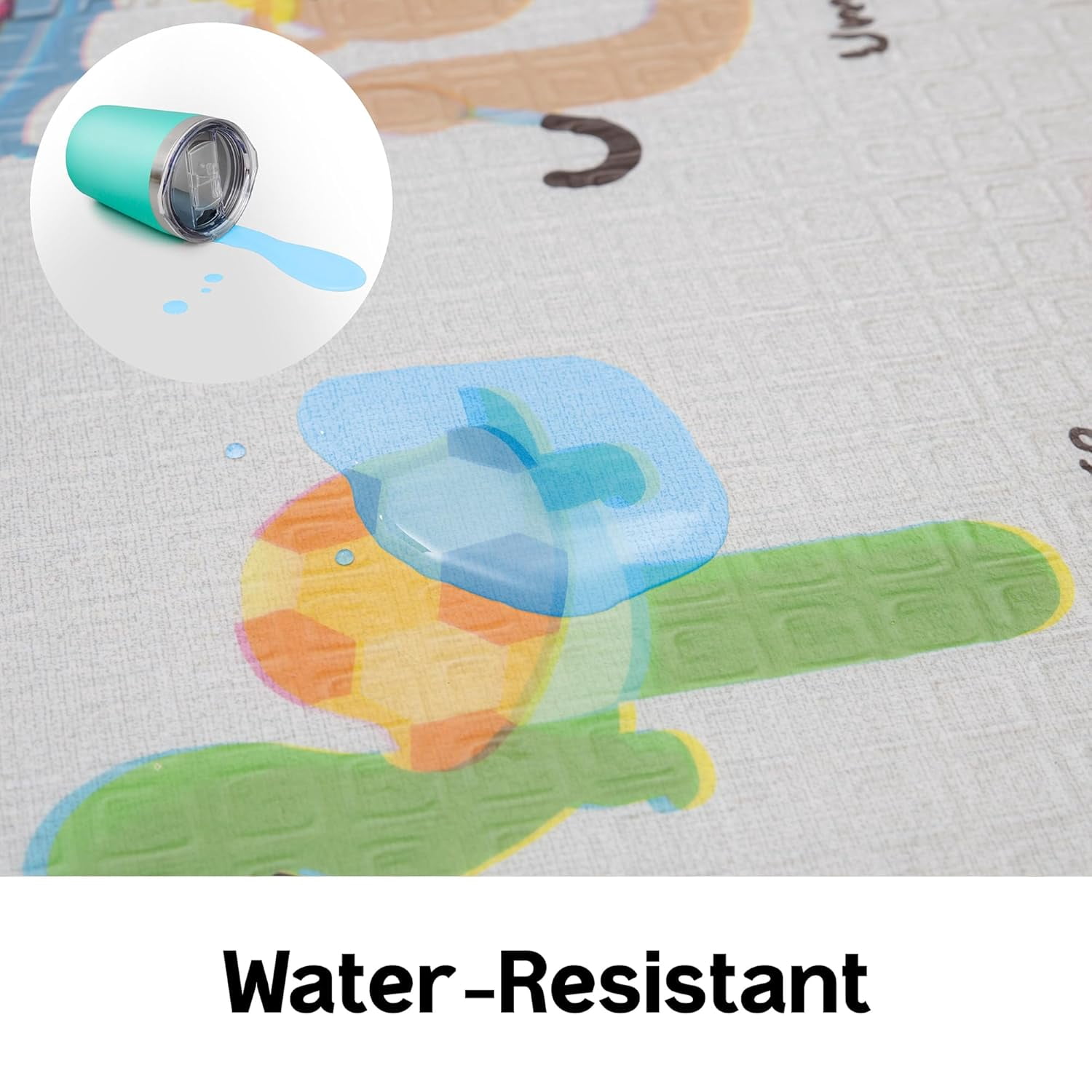 Parklon Baby Play Mat, Foldable & Portable, Large Size (78.7 x 55.1), Indoor, Outdoor, Waterproof, Made in Korea - ABC Hello Bear