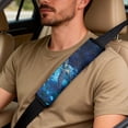 thumbnail image 5 of Xixirimido Breathable Car Seat Cover Set of 5 PU Leather Front Seats with Seat Belt & Console Covers Universal Fit Automotive Accessories, Blue-Sea Turtle Floral, 5 of 8