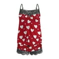 thumbnail image 4 of Levmjia Womens Pajama Set Lace Sleeveless Vest Valentine Love Print Sleepwear Casual Home Outfit Soft Comfortable Floral Pants Set Daily Wear, 4 of 5