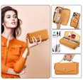 2 in 1 Detachable Zipper Card Solt Leather Wallet Case for iPhone 15