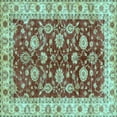 thumbnail image 1 of Ahgly Company Indoor Square Oriental Light Blue Traditional Area Rugs, 5' Square, 1 of 4