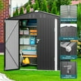 thumbnail image 2 of Jolifa 8x6 ft Outdoor Storage Shed, Heavy Duty Galvanized Steel Tool Shed with Lockable Double Doors, Waterproof Metal Garden Shed for Backyard, All Weather Shed for Lawn Equipment & Bike Storage, 2 of 8