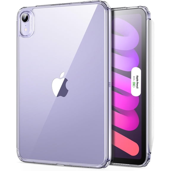 ESR Case Compatible with iPad mini 7th Gen (A17 Pro, 2024) & 6th Gen (2021), Slim & Light, Drop & Shock Protection, Yellowing Resistant, Hard Back, Supports Pencil Pro & USB-C, Clear