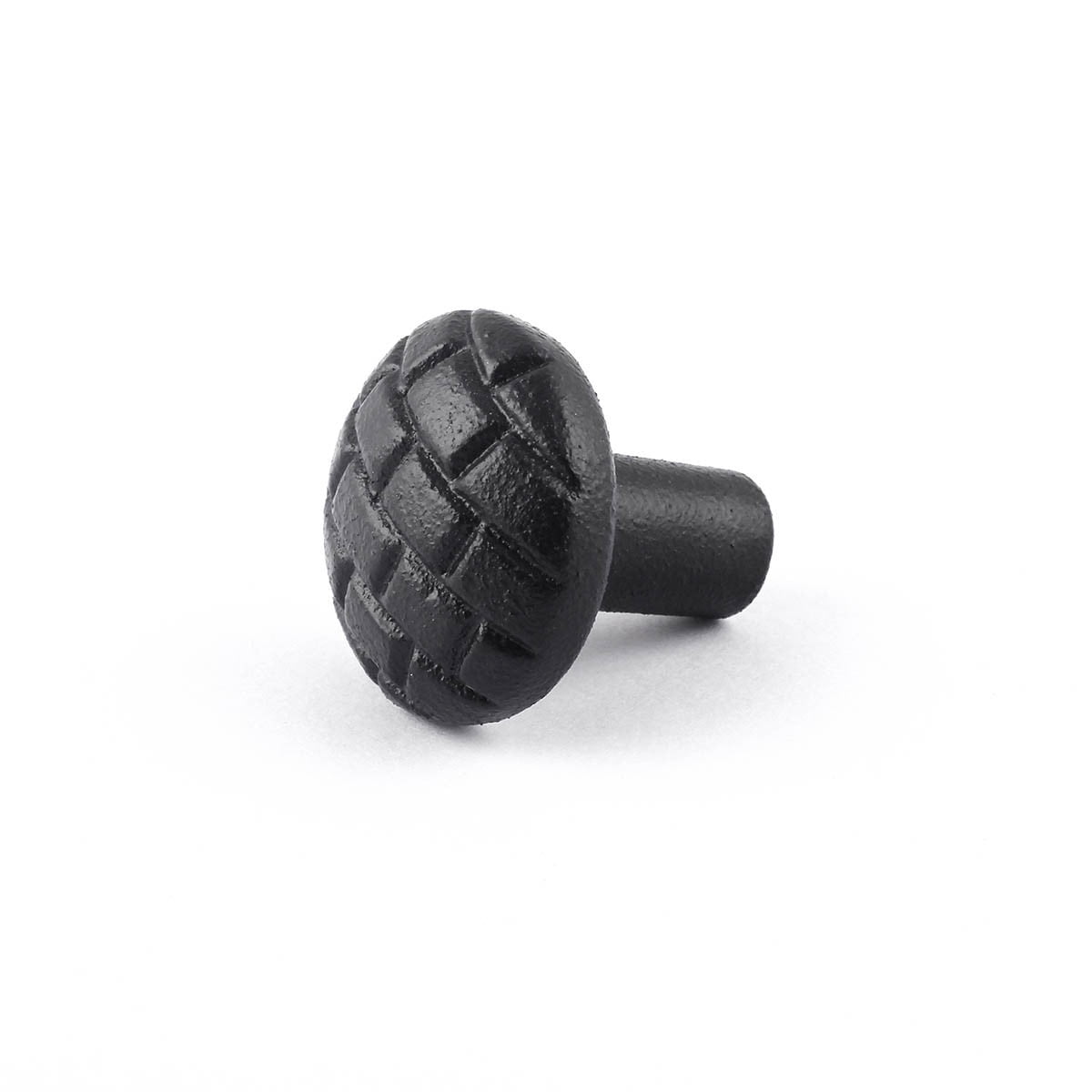 Renovators Supply Black Iron Kitchen Cabinet Knob Pull Round Brick style Black Powder Coat Finish Decorative Metal Knobs for Kitchen Cabinet or Drawer Pull Handle w/Screws Pack of 2