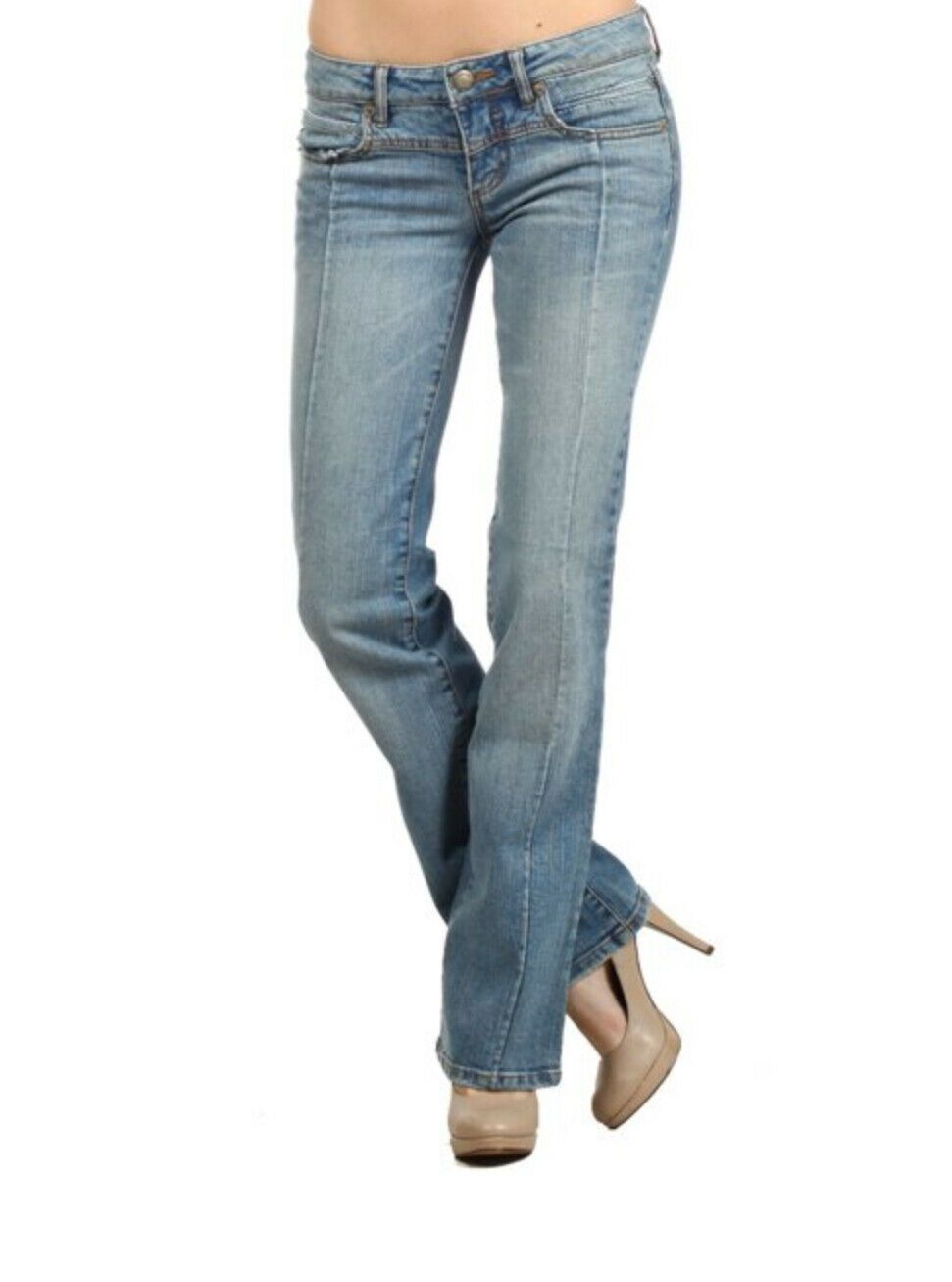 Women’s bell bottom denim jeans stretchy comfortable flared leg