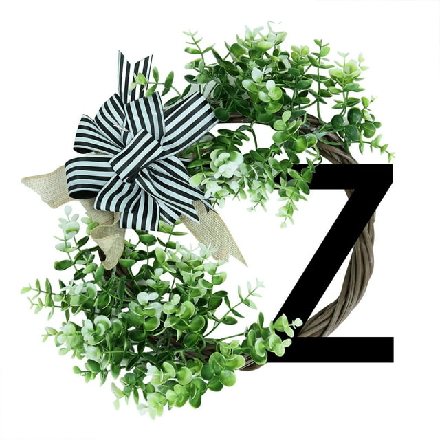Unique Last Name Year Round Front Door Wreath With Bow Welcome Sign Garland 26 Letter Farmhouse Wreath For Front Door Spring All Seasons Outside Hanger Oversized Christmas Wreath