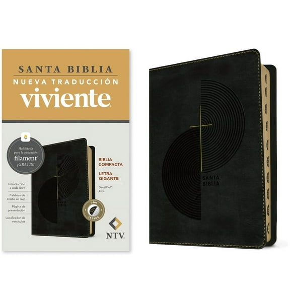 Biblia Compacta Ntv, Letra Gigante Con Filament (Sentipiel, Gris, Ãndice, Letra Roja), (Hardcover)