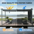thumbnail image 6 of BPS 16' x 12' Outdoor Retractable Pergola with Canopy & 2 Roller Shades, Aluminum Patio Gazebo Shelter, Gray, 6 of 13