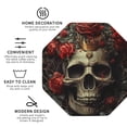 thumbnail image 3 of Pofeuu Classical Rose Crown Skull Print Coasters for Drinks, 4Pack PU Leather Coasters, Bar Drink Coasters for Tabletop Protection, Furniture from Damage-Octagon, 3 of 6