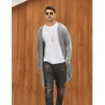 thumbnail image 5 of COOFANDY Men's Long Hooded Cardigan Shawl Collar Lightweight Open Front Drape Cape Overcoat with Pockets, 5 of 10