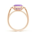 thumbnail image 2 of ANGARA Natural 3.1 Ct. Amethyst with Diamond Side Stones Ring in 14K Rose Gold for Women (Ring Size: 3), 2 of 9