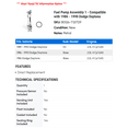 thumbnail image 2 of Fuel Pump Assembly 1 - Compatible with 1986 - 1990 Dodge Daytona 1987 1988 1989, 2 of 2