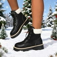 thumbnail image 4 of SKIYLEVZ Women's Snow Boots Warm Winter Fashion Boots Thermal Fleece Lined Soft Sole Warm Boots with Side Zipper Cold Weather Daily Outfit Party Club Footwear, 4 of 9