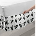 thumbnail image 2 of Swan Bed Skirt, Black Swan Aquarelle Illustration of Peaceful Nature and Purity, Elastic Bedskirt Dust Ruffle Wrap Around for Bedding Decor, 4 Sizes, Charcoal Grey White Red, by Ambesonne, 2 of 2