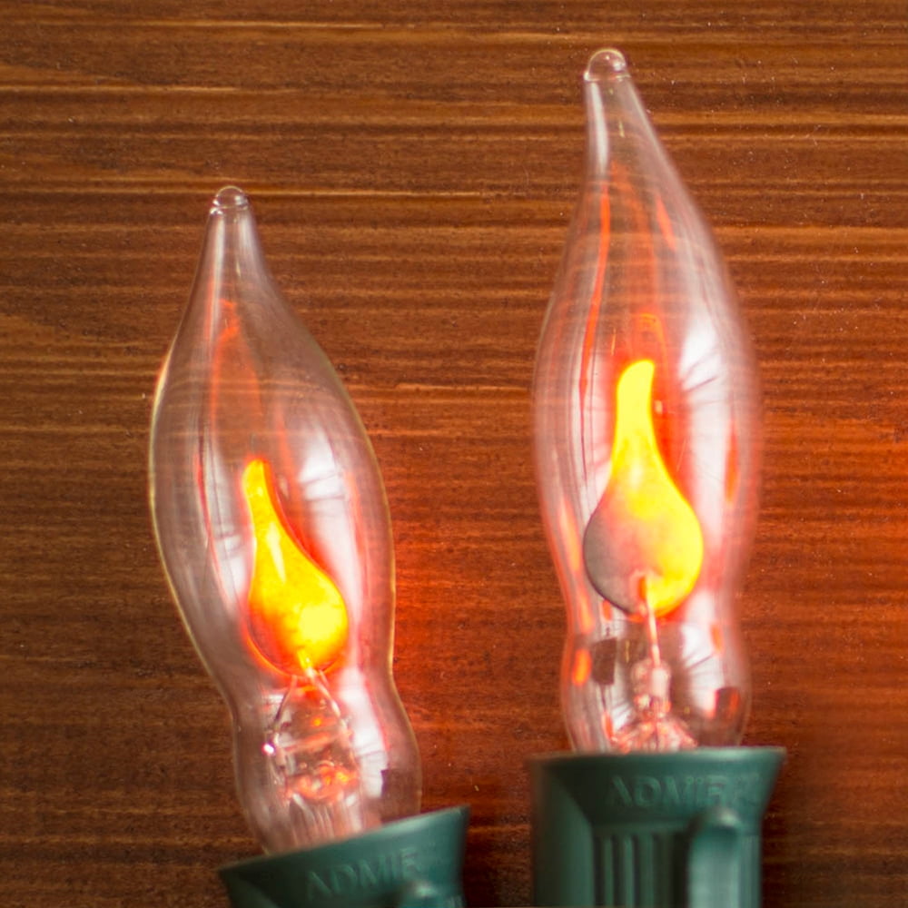 Christmas Lights Replacement Bulbs C7 Flicker Flame 1W/120V 2 pack