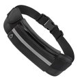 thumbnail image 2 of Riñonera impermeable con diseño de tiras reflectantes, color negro, para deporte, con orificio para auriculares, 2 of 12