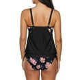 thumbnail image 2 of Zando Womens 2 Piece Tankini Bathing Suits for Women Floral Swimsuits Tummy Control Double-Layer Backless Tankini Top with Bikini Bottom Black Pink Sakura L, 2 of 5
