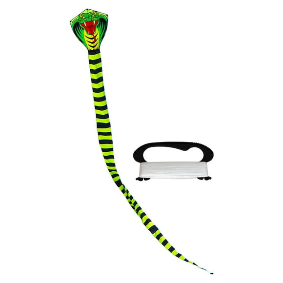 KLKCMS Snake Kite Easy to Fly Snake Flying Toy Kite for Farm Outdoor Game Birthday Gift 15m with black line