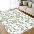 thumbnail image 4 of 5x8 Area Rugs, Green Leaf Flower Non-Skid Rubber Backing Large Rectangle Rugs - Living Room Bedroom Home Office, Vintage Farmhouse Bohemian Spring Indoor Floor Mat Carpets Washable Rug, 4 of 9