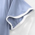 thumbnail image 7 of Nightgown For Women Casual Solid Color Round Neck Mid Calf Sleepwear Soft Cozy Lightweight Modal Homewear Dress Blue M, 7 of 7