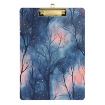 FORMRS Acrylic Clipboard with Low Profile Clip Standard A4 Letter Size, 12.5" x 9", Trees in The Night