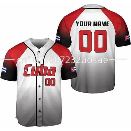 New Cuba Flag 3D Printed Mesh Fiber Baseball Jersey Top T-shirt Men's and Women's Street A