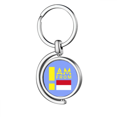 thumbnail image 1 of I Am From Monaco Art Deco Fashion Rotating Keychain Metal Keyring Holder, 1 of 2