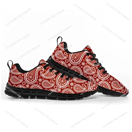 

Paisley Print Sports Shoes Mens Womens Teenager Kids Children Customized Sneakers Tailor Made Shoe High Quality Couple Black