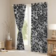 thumbnail image 3 of Homewish Gray Leopard Print Kitchen Curtains for Girls, Animal Themed Black Out Curtains Pack of 2 (42x63 Each), 3 of 5