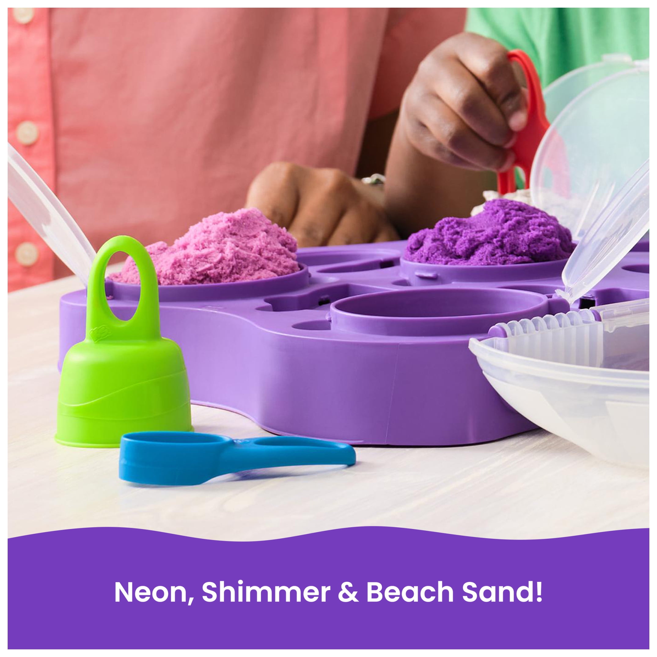 Kinetic Sand, Variety Case with 3 Styles Play Sand (2lbs) & 5 Tools
