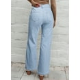 thumbnail image 3 of DOKOTOO Women's High Waisted Wide Leg Jeans Fashion 2024 Baggy Denim Pants with Pockets, 3 of 6