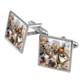 thumbnail image 1 of Pet Animals Selfie Dogs Cats Rabbit Hamster Guinea Pig Square Cufflink Set - Silver or Gold, 1 of 6