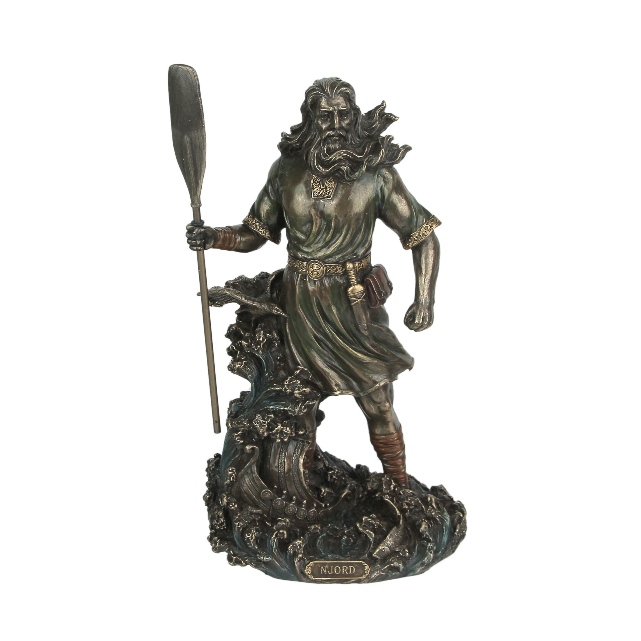 Veronese Design Njord Norse God Of Wind and Sea Bronze Finished Statue