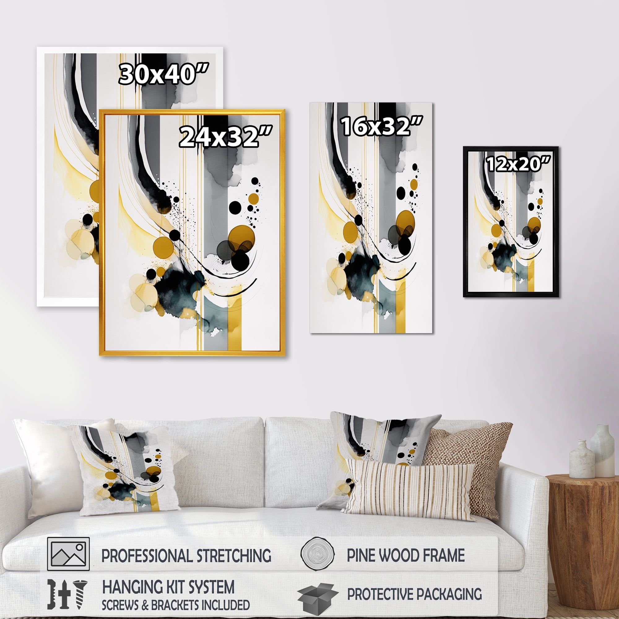 Designart Abstract Transitional Shapes I Canvas Wall Art