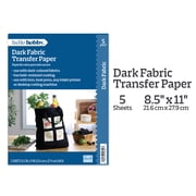 Hello Hobby Dark Fabric Transfer Paper, Inkjet Printable, 8.5 x 11, 5 Sheets