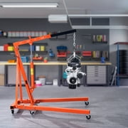 VEVOR 2T Folding Engine Crane Engine Hoist with Level 4400 lbs/2 ton Heavy-Duty Cherry Picker Shop Crane Oldable Engine Crane