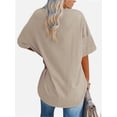 thumbnail image 2 of Womens T Shirts Summer Crewneck Short Sleeve Loose Fit Basic Tee Tops Workout Clothes, 2 of 5