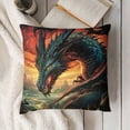 thumbnail image 3 of BANET Animal Decor Dragon Throw Pillow Cover Dragon Pillow Covers Pillow Cases Cushion Cover for Living Room Couch Sofa Men/Boy Gift 22x22in, 3 of 5